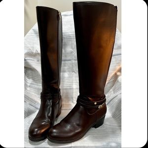 Liz Claiborne LC Tacca Cognac Brown Knee High Riding Boots- Size 7M